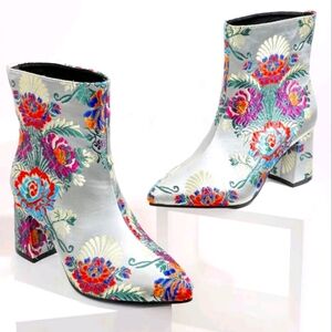 Satin Brocade Boots